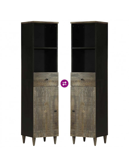 Set Mobili da Bagno 3pz in Legno Massello di Mango