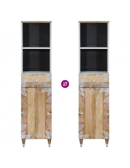 Set Mobili da Bagno 3pz in Legno Massello di Mango