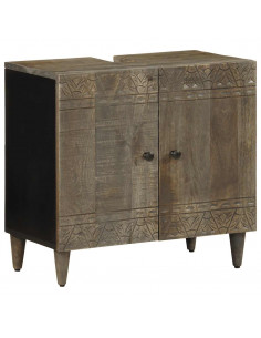 Set Mobili da Bagno 4 pz in Legno Massello di Mango