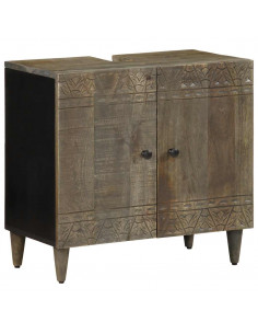 Set Mobili da Bagno 5 pz in Legno Massello di Mango