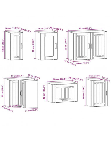 Set Mobili da Cucina 11 pz Lucca Grigio Cemento in Truciolato