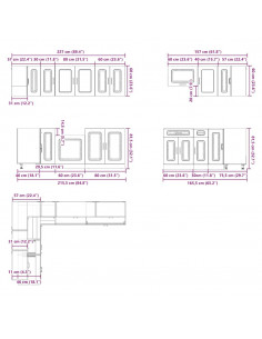 Set Mobili da Cucina 11 pz Lucca Grigio Cemento in Truciolato 2