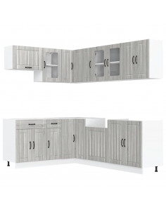 Set Mobili da Cucina 11 pz Lucca Grigio Sonoma in Truciolato