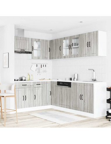 Set Mobili da Cucina 11 pz Lucca Grigio Sonoma in Truciolato