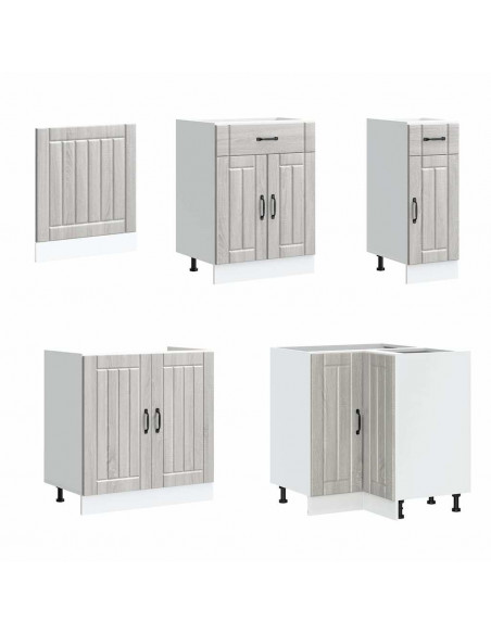 Set Mobili da Cucina 11 pz Lucca Grigio Sonoma in Truciolato