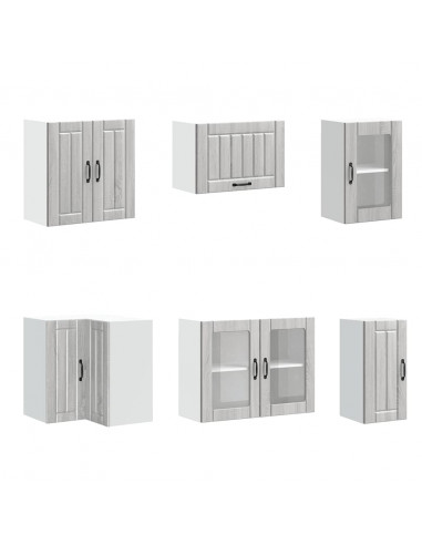 Set Mobili da Cucina 11 pz Lucca Grigio Sonoma in Truciolato