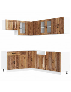 Set Mobili da Cucina 11 pz Lucca Legno Antico in Truciolato