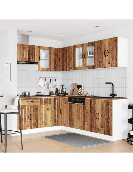 Set Mobili da Cucina 11 pz Lucca Legno Antico in Truciolato
