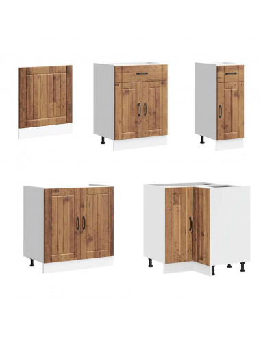 Set Mobili da Cucina 11 pz Lucca Legno Antico in Truciolato