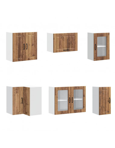 Set Mobili da Cucina 11 pz Lucca Legno Antico in Truciolato