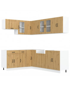 Set Mobili da Cucina 11 pz Lucca Rovere Artigianale Truciolato