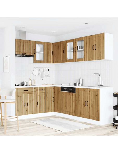 Set Mobili da Cucina 11 pz Lucca Rovere Artigianale Truciolato