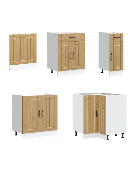 Set Mobili da Cucina 11 pz Lucca Rovere Artigianale Truciolato