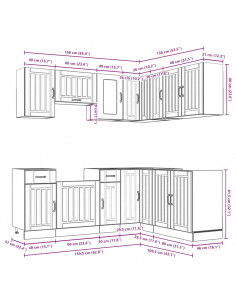 Set Mobili da Cucina 11 pz Lucca Rovere Artigianale Truciolato 2