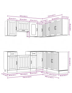 Set Mobili da Cucina 11 pz Lucca Rovere Fumo in Truciolato 2