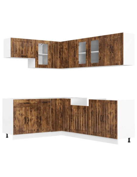Set Mobili da Cucina 11 pz Lucca Rovere Fumo in Truciolato