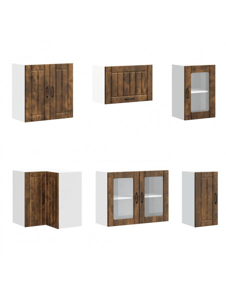 Set Mobili da Cucina 11 pz Lucca Rovere Fumo in Truciolato