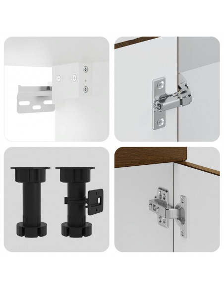 Set Mobili da Cucina 11 pz Lucca Rovere Marrone in Truciolato