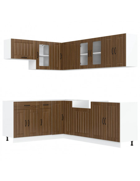 Set Mobili da Cucina 11 pz Lucca Rovere Marrone in Truciolato