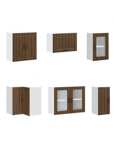 Set Mobili da Cucina 11 pz Lucca Rovere Marrone in Truciolato