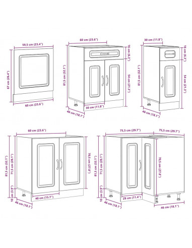 Set Mobili da Cucina 11 pz Lucca Rovere Sonoma in Truciolato