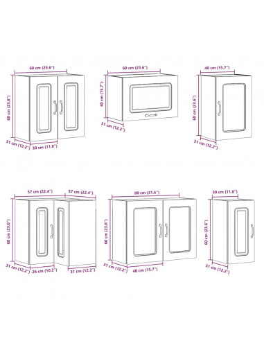 Set Mobili da Cucina 11 pz Lucca Rovere Sonoma in Truciolato