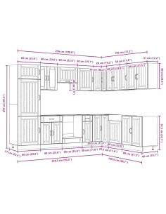 Set Mobili da Cucina 14 pz Lucca Grigio Cemento in Truciolato 2