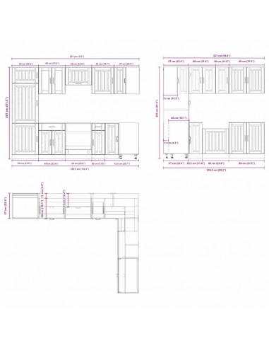 Set Mobili da Cucina 14 pz Lucca Grigio Cemento in Truciolato