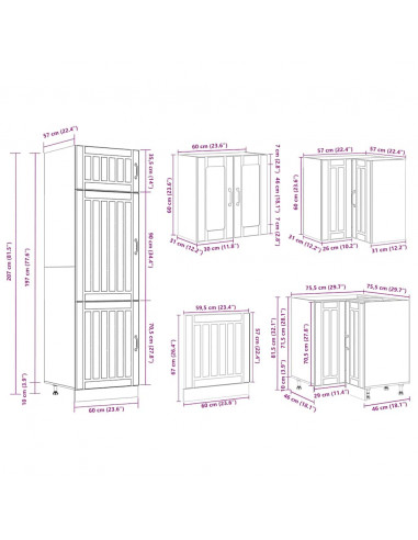 Set Mobili da Cucina 14 pz Lucca Grigio Sonoma in Truciolato