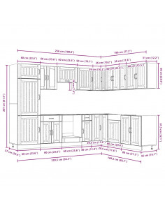 Set Mobili da Cucina 14 pz Lucca Legno Antico in Truciolato 2