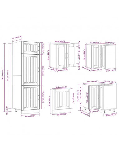 Set Mobili da Cucina 14 pz Lucca Neri Legno Multistrato