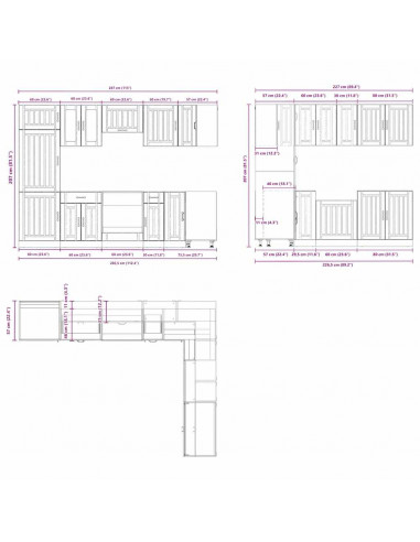 Set Mobili da Cucina 14 pz Lucca Rovere Artigianale Truciolato