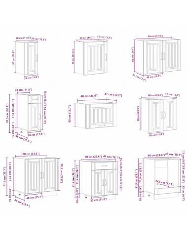 Set Mobili da Cucina 14 pz Lucca Rovere Artigianale Truciolato