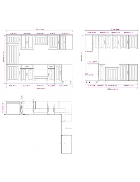 Set Mobili da Cucina 14 pz Lucca Rovere Sonoma in Truciolato