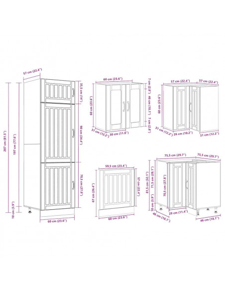 Set Mobili da Cucina 14 pz Lucca Rovere Sonoma in Truciolato