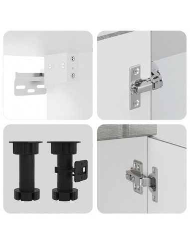 Set Mobili da Cucina 4 pz Kalmar Grigio Sonoma in Truciolato