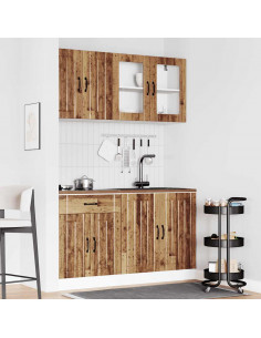 Set Mobili da Cucina 4 pz Kalmar Legno Vecchio in Truciolato 2