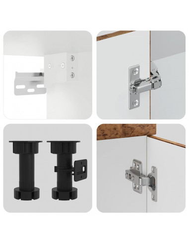 Set Mobili da Cucina 4 pz Kalmar Legno Vecchio in Truciolato