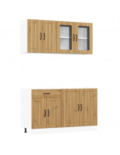 Set Mobili da Cucina 4 pz Kalmar Rovere Artigianale Truciolato