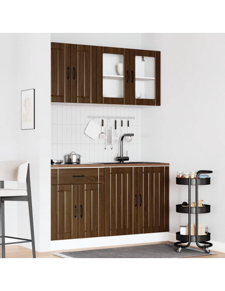 Set Mobili da Cucina 4 pz Kalmar Rovere Marrone in Truciolato