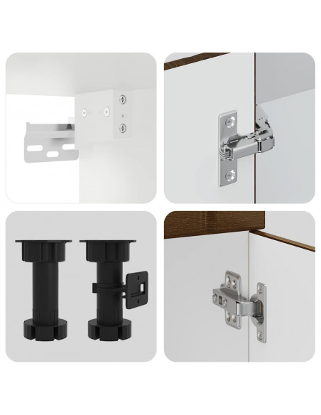 Set Mobili da Cucina 4 pz Kalmar Rovere Marrone in Truciolato