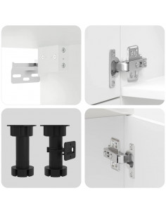 Set Mobili da Cucina 7 pz Kalmar Bianchi Lucido in Truciolato