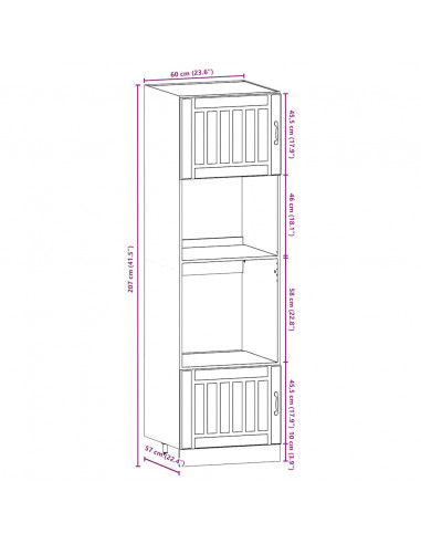 Set Mobili da Cucina 7 pz Kalmar Legno Vecchio in Truciolato
