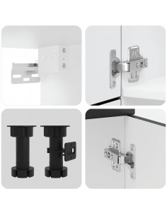 Set Mobili da Cucina 7 pz Kalmar Neri Legno Multistrato