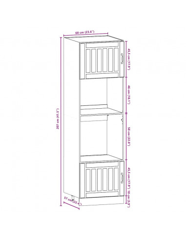 Set Mobili da Cucina 7 pz Kalmar Rovere Artigianale Truciolato