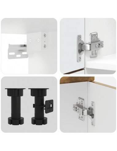 Set Mobili da Cucina 7 pz Lucca Rovere Fumo Legno Multistrato