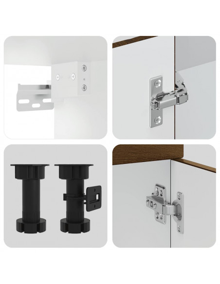Set Mobili da Cucina 7 pz Kalmar Rovere Marrone in Truciolato