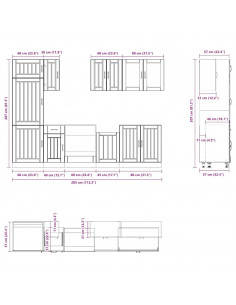 Set Mobili da Cucina 8 pz Kalmar Grigio Sonoma in Truciolato 2