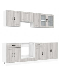 Set Mobili da Cucina 8 pz Kalmar Grigio Sonoma in Truciolato