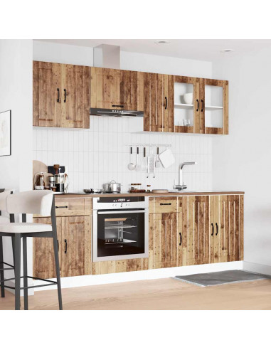 Set Mobili da Cucina 8 pz Kalmar Legno Vecchio in Truciolato